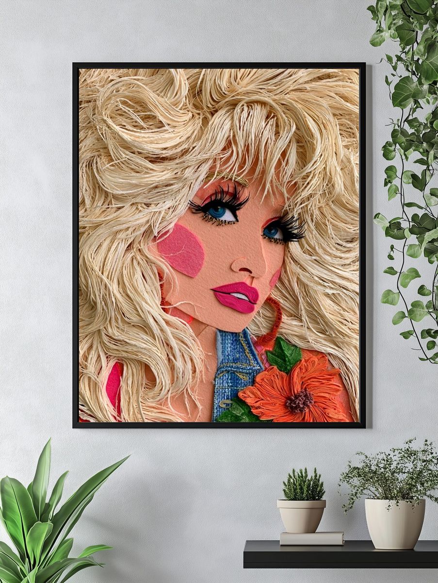 Textile Portrait Illustration Poster. — room view 4