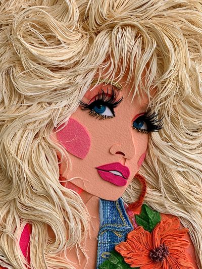 Textile Portrait Illustration Poster. poster