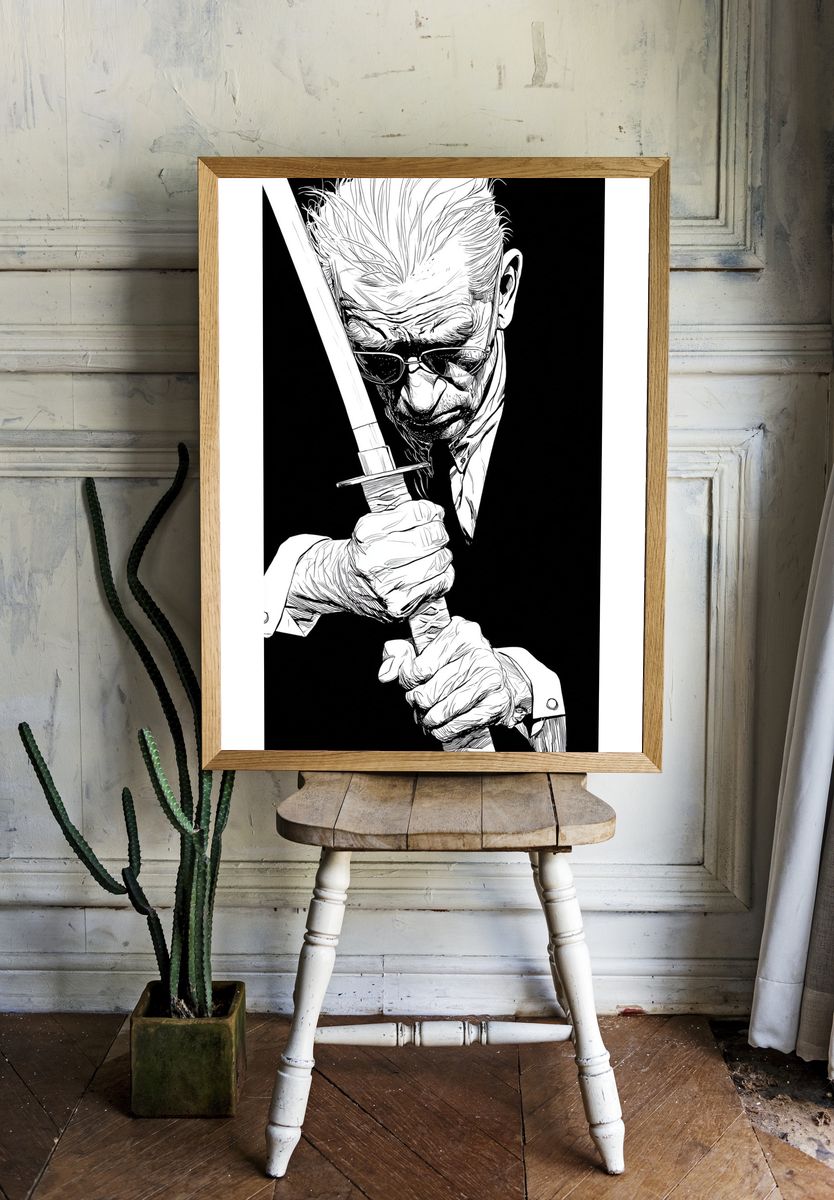 Samurai Blade Portrait Print room preview