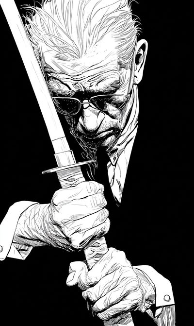Samurai Blade Portrait Print.