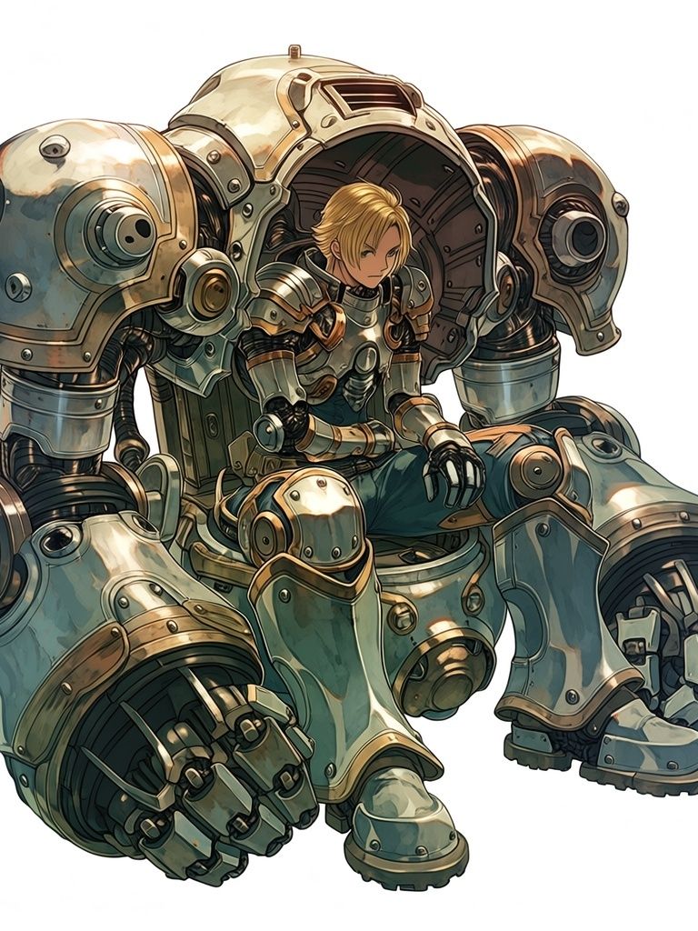 Mecha Pilot Digital Art Poster. poster detail