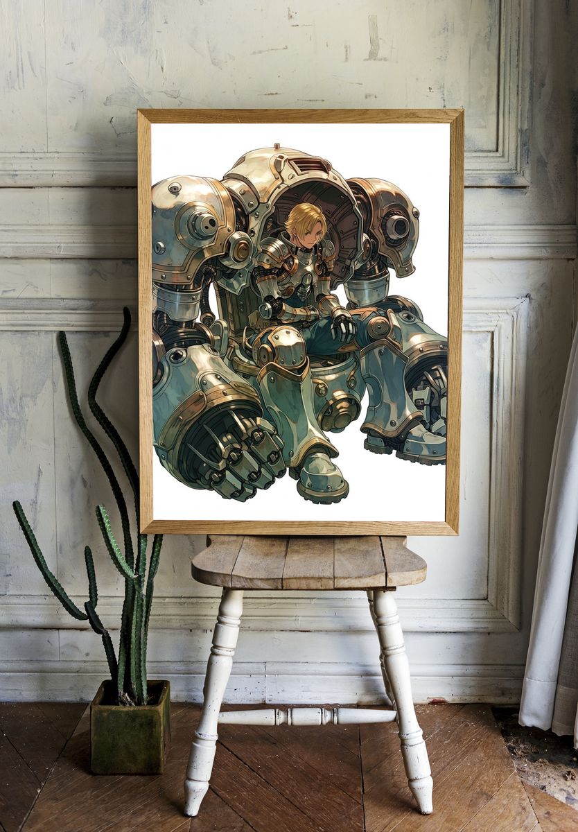 Mecha Pilot Digital Art Poster. room preview