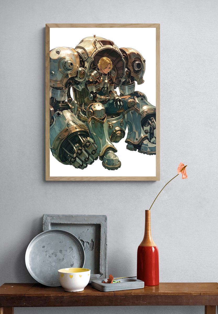 Mecha Pilot Digital Art Poster. — room view 3