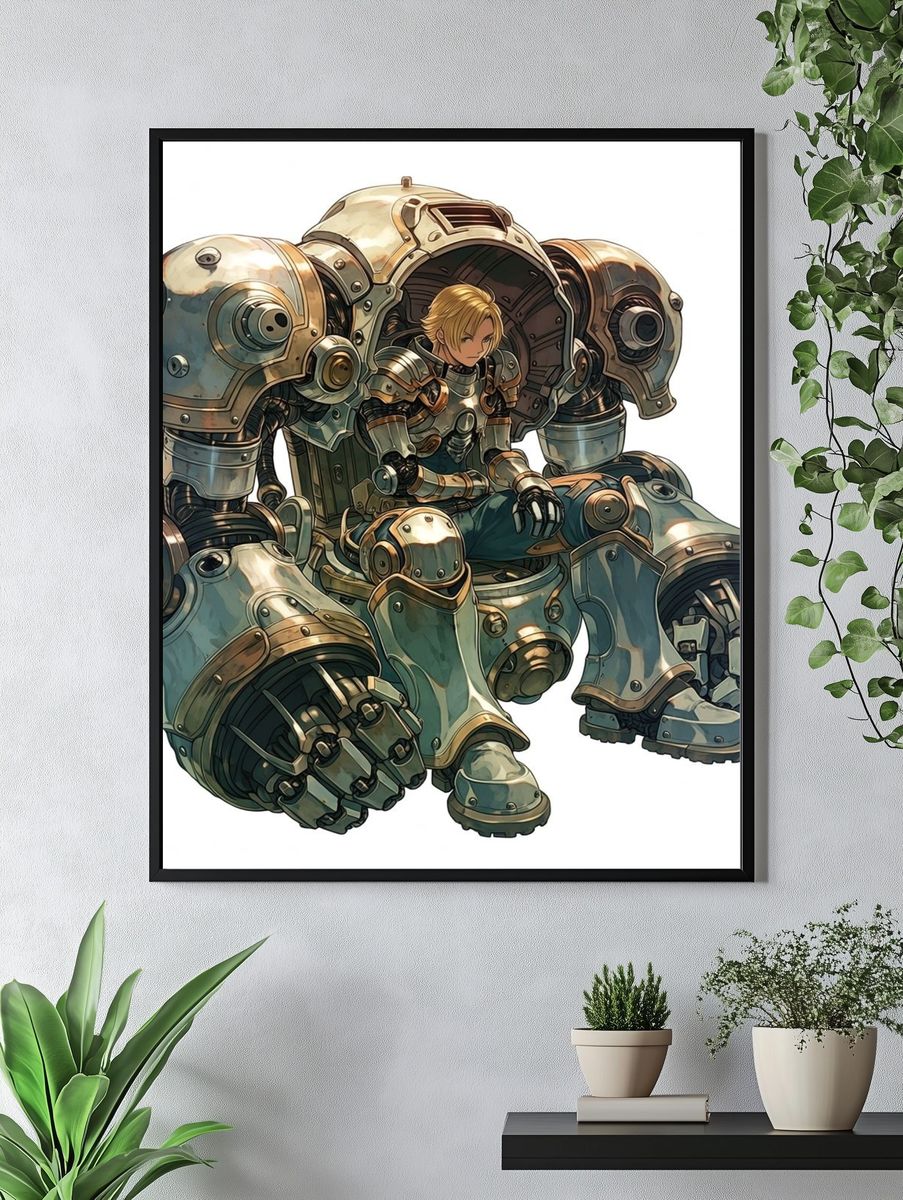 Mecha Pilot Digital Art Poster. — room view 4