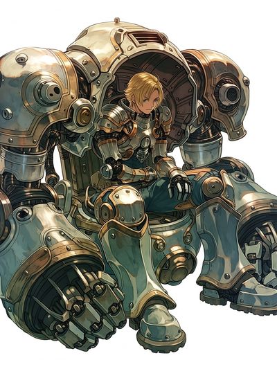 Mecha Pilot Digital Art Poster. poster