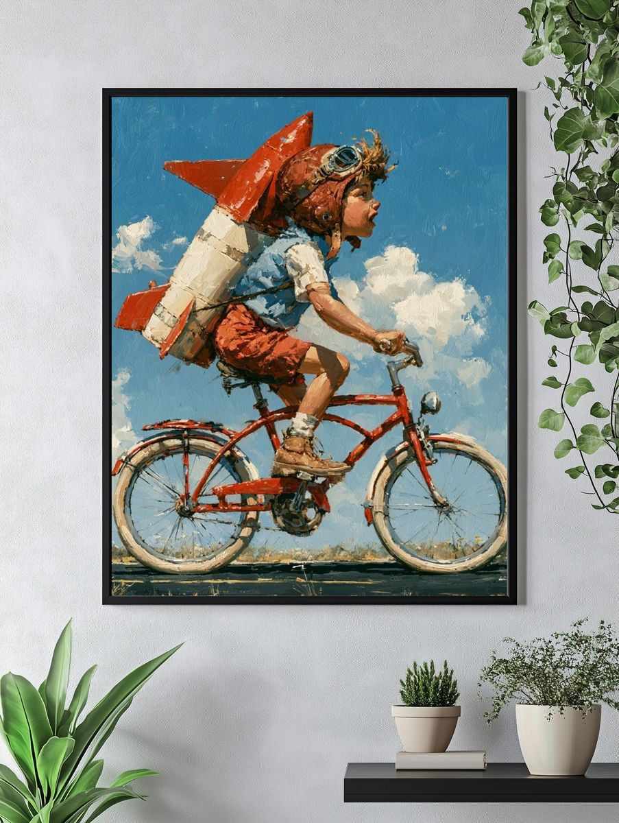 Rocket Rider Illustration Poster. — room view 4