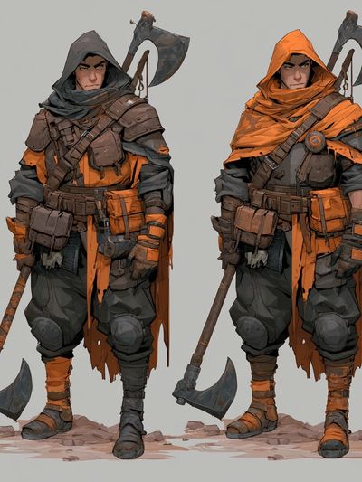 Fantasy Axe Warrior Illustration Poster. poster
