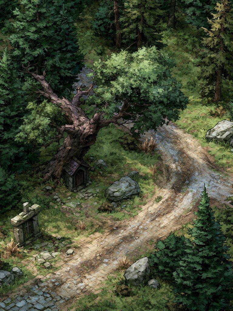 Enchanted Forest Path Illustration Poster. poster — illustration art