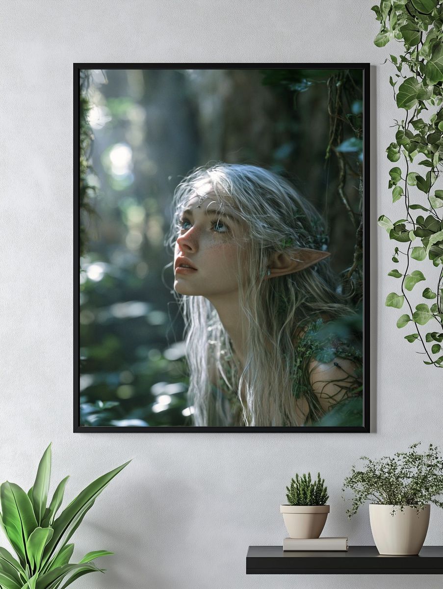 Forest Elf Portrait Print. — room view 4
