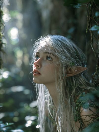 Forest Elf Portrait Print. poster