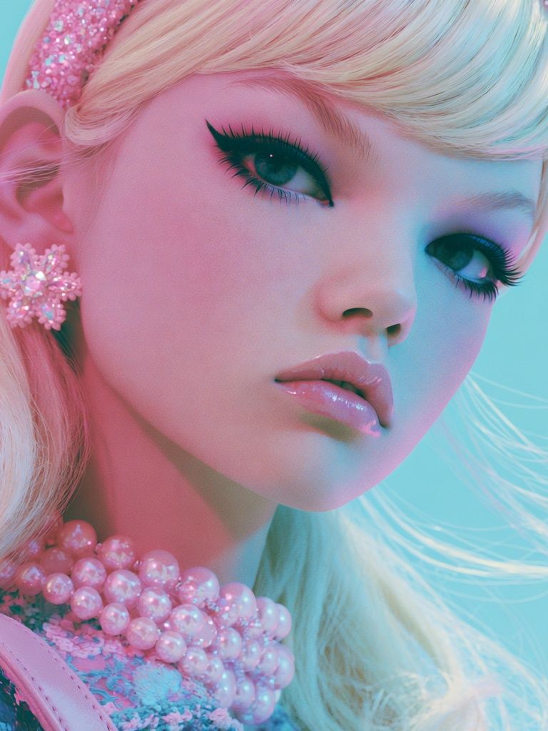 Pastel Doll Portrait Print. poster detail