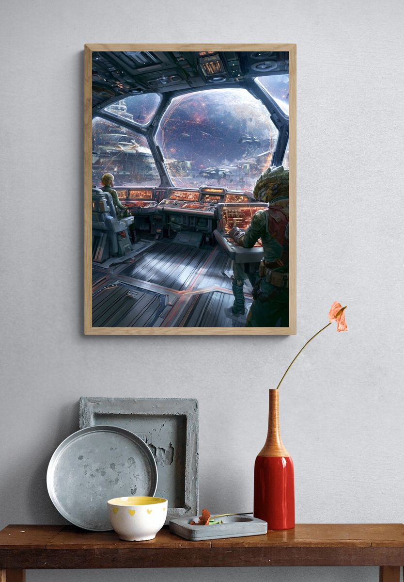 Starship Cockpit Sci-Fi Poster. — room view 3