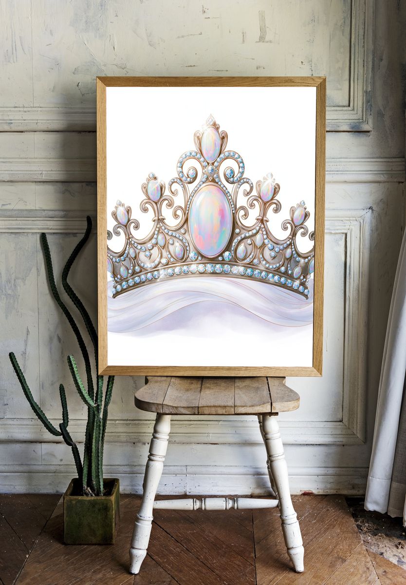 Jeweled Tiara Illustration Poster. — room view 1