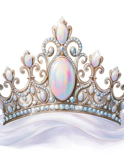 Jeweled Tiara Illustration Poster.