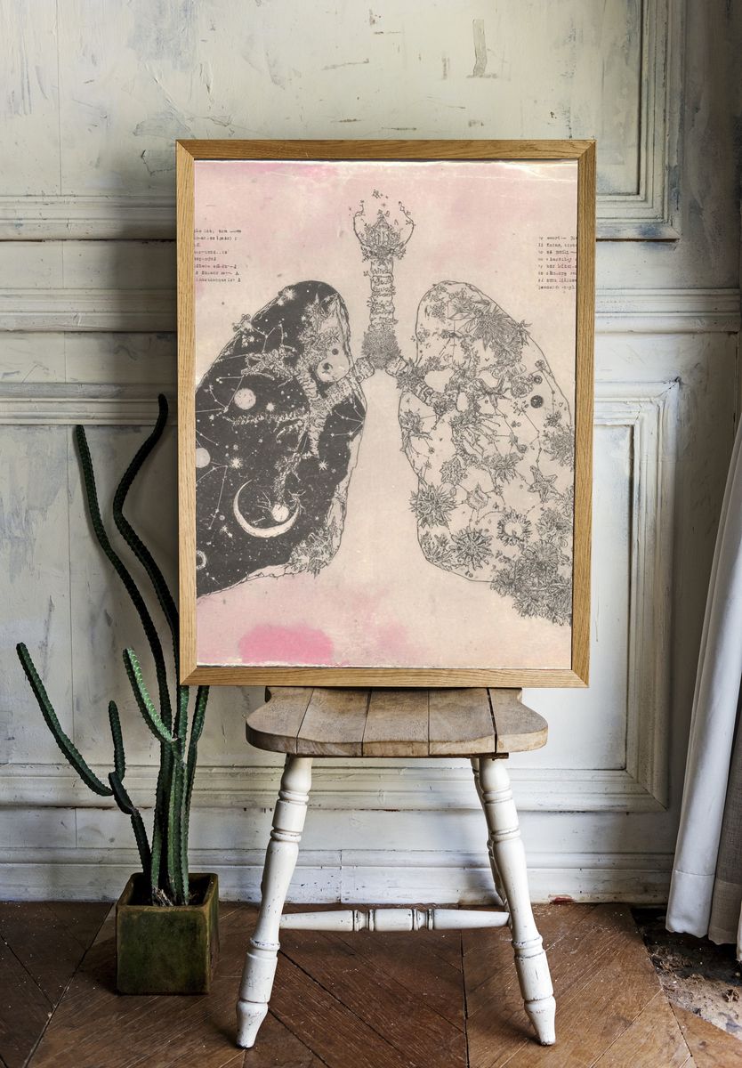 Celestial Lungs Illustration Poster room preview