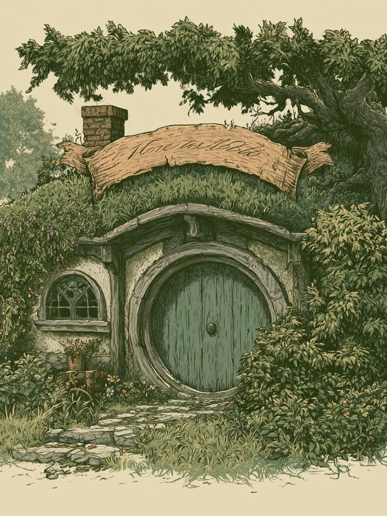 Hobbit House Botanical Print. poster detail