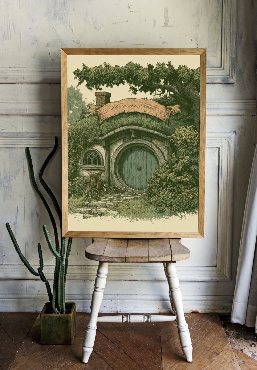 Hobbit House Botanical Print. room preview