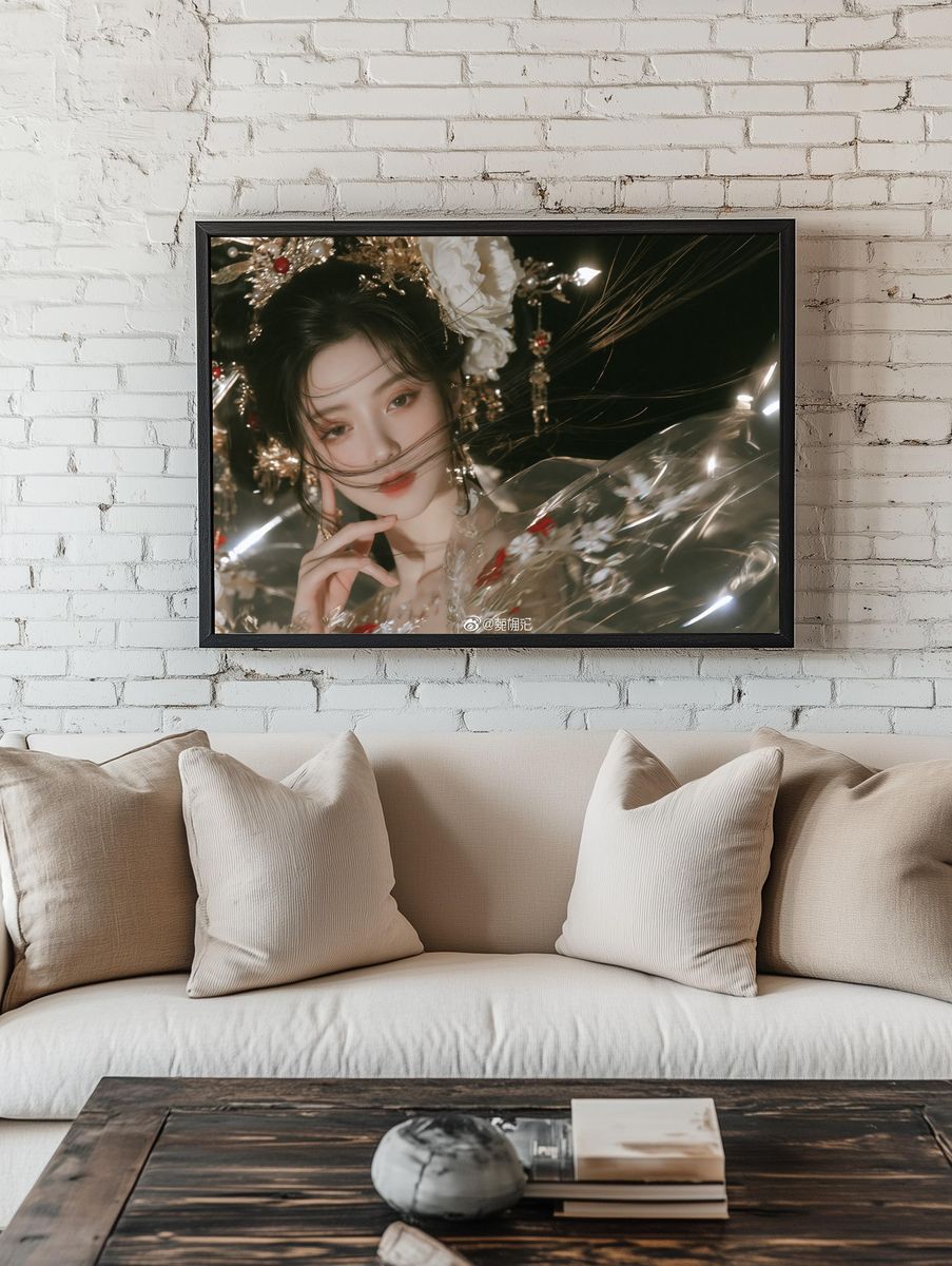 Dreamy Floral Portrait Print. — room view 1