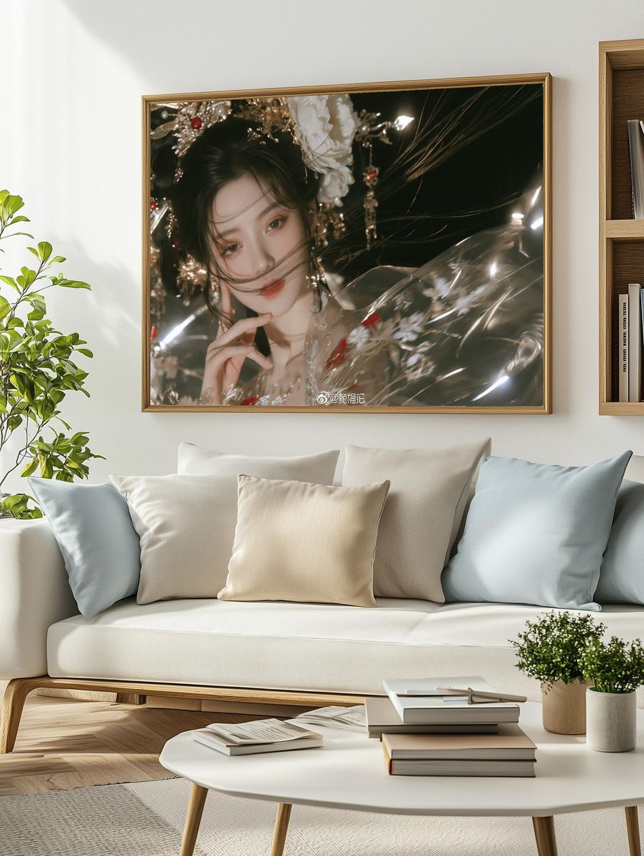 Dreamy Floral Portrait Print. — room view 2