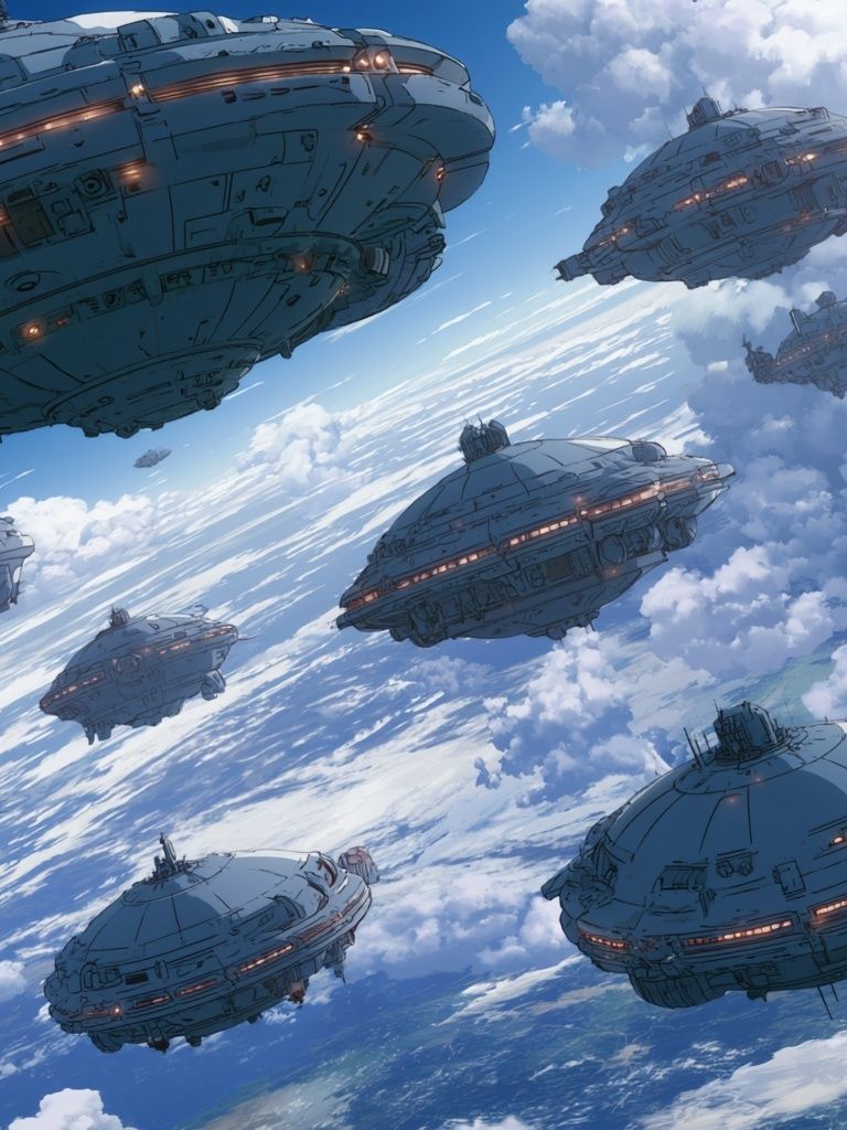 Sky Fleet Sci-Fi Illustration Poster. poster — illustration art