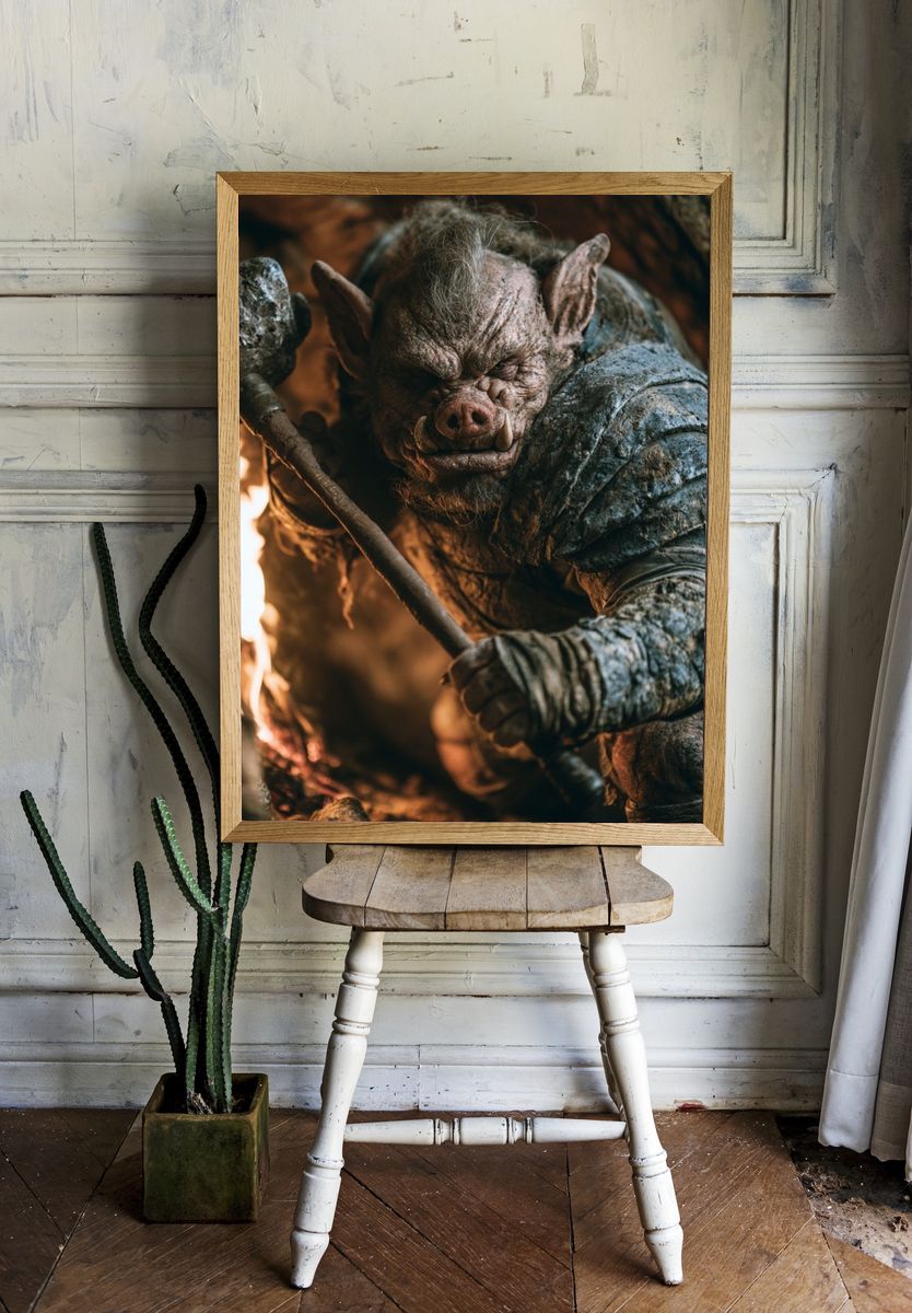 Orc Warrior Fantasy Poster. — room view 1
