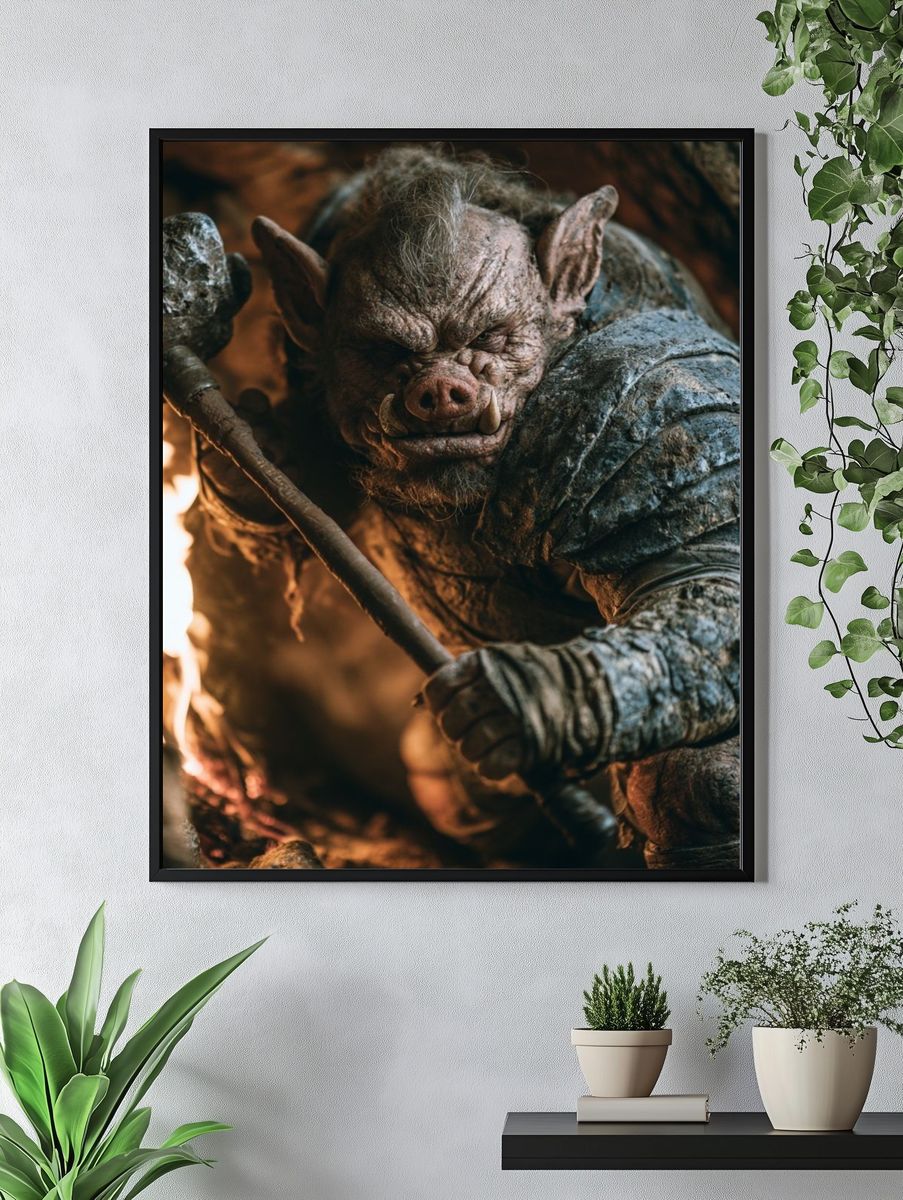Orc Warrior Fantasy Poster. — room view 4
