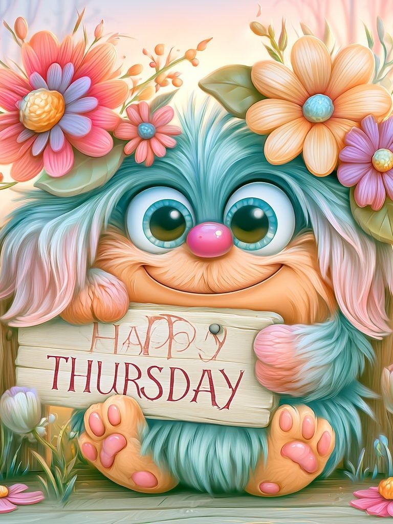 Happy Thursday Cute Illustration Poster. poster detail