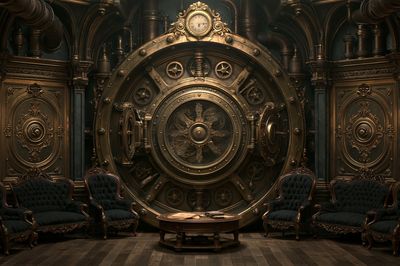 Steampunk Vault Interior Poster. poster