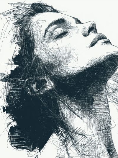 Abstract Female Portrait Print. poster
