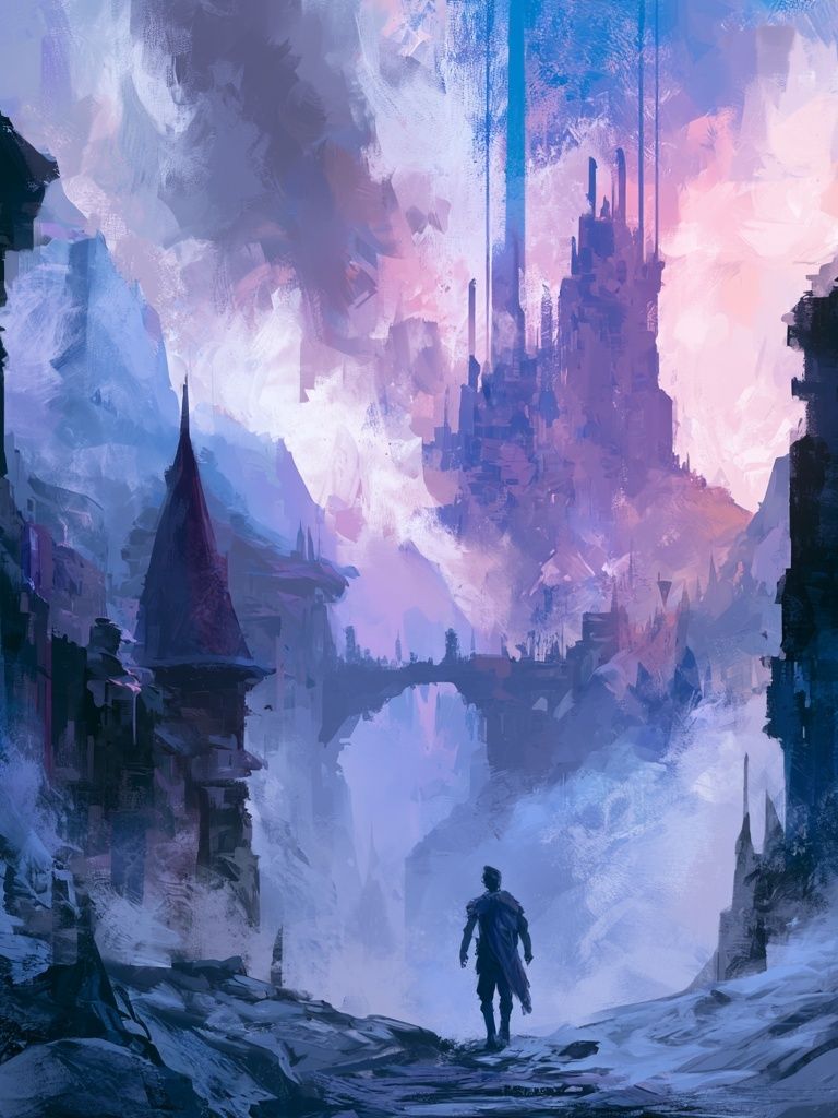 Fantasy Castle Landscape Illustration Poster. poster — illustration art