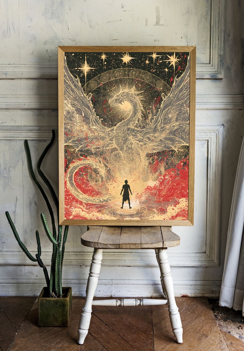 Celestial Dragon Surrealism Print. — room view 1