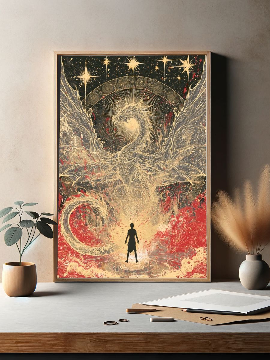 Celestial Dragon Surrealism Print. — room view 2
