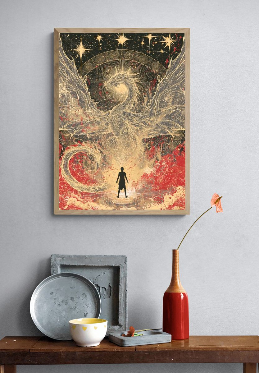 Celestial Dragon Surrealism Print. — room view 3