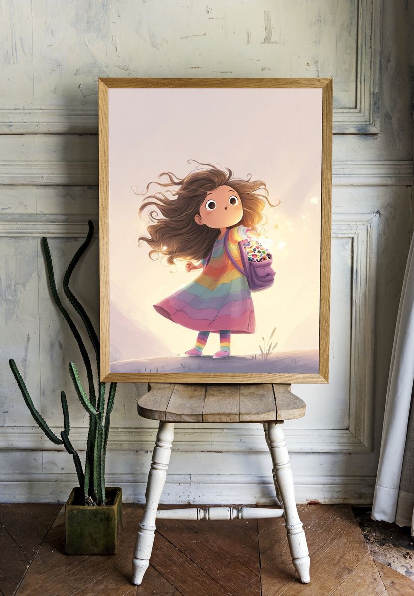 Rainbow Girl Digital-Art Poster room preview