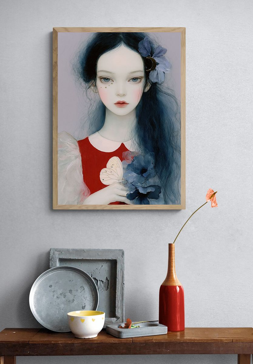 Dreamy Girl Portrait Print. — room view 3