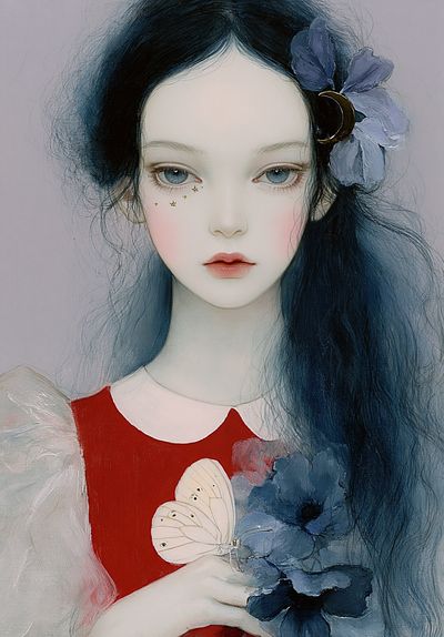 Dreamy Girl Portrait Print.