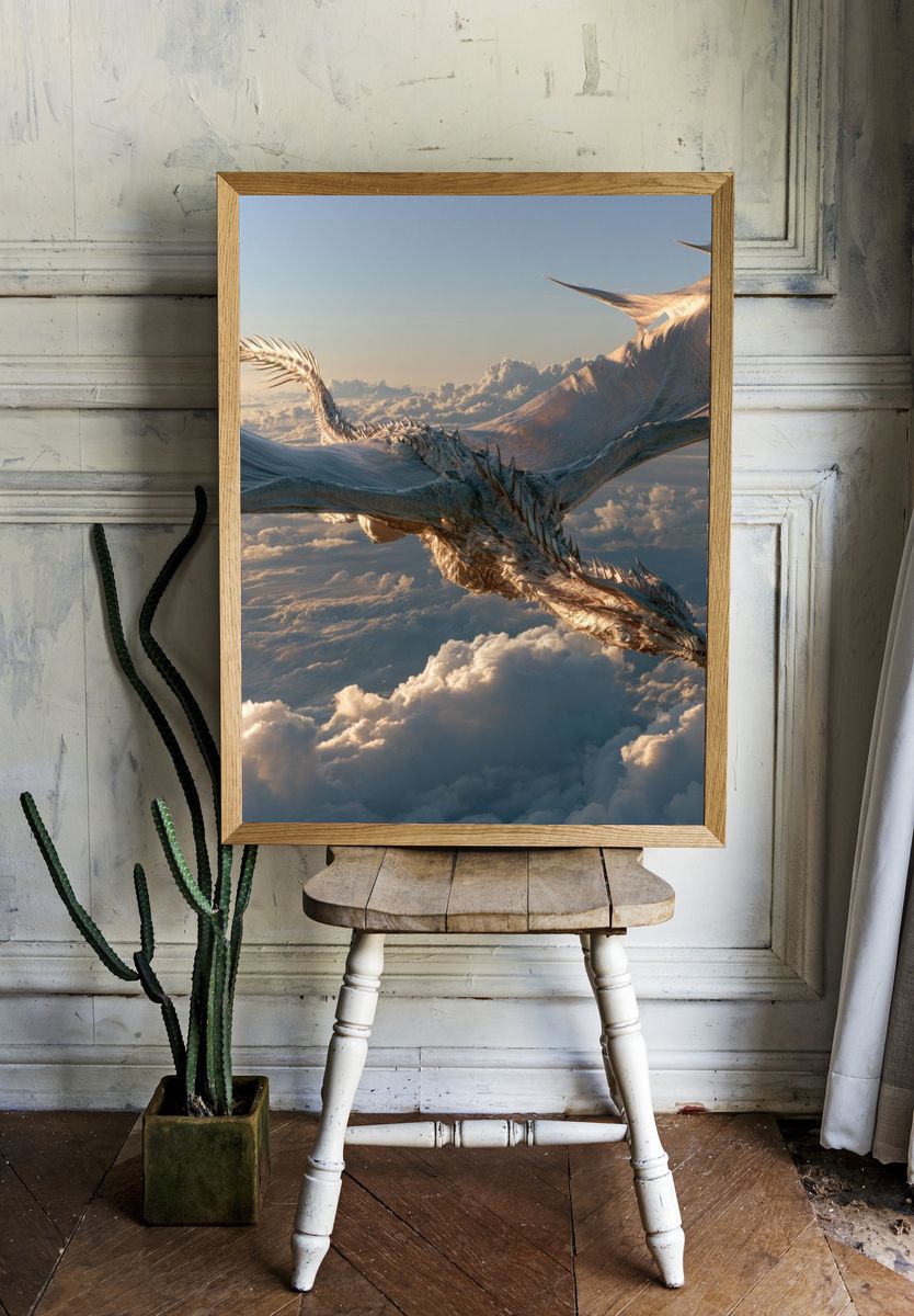 Sky Dragon Fantasy Poster. — room view 1
