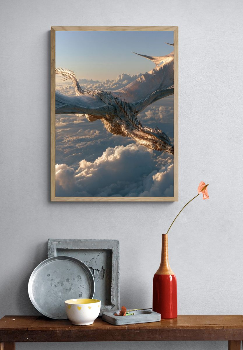 Sky Dragon Fantasy Poster. — room view 3