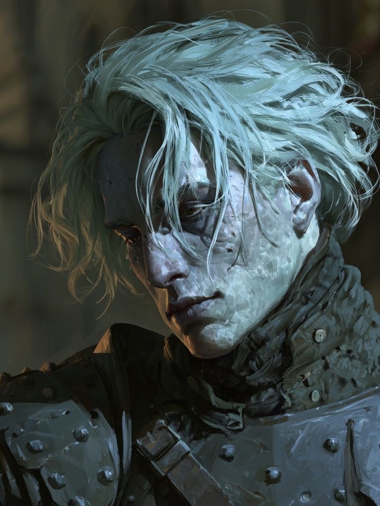 Pale Warrior Portrait Print. poster detail
