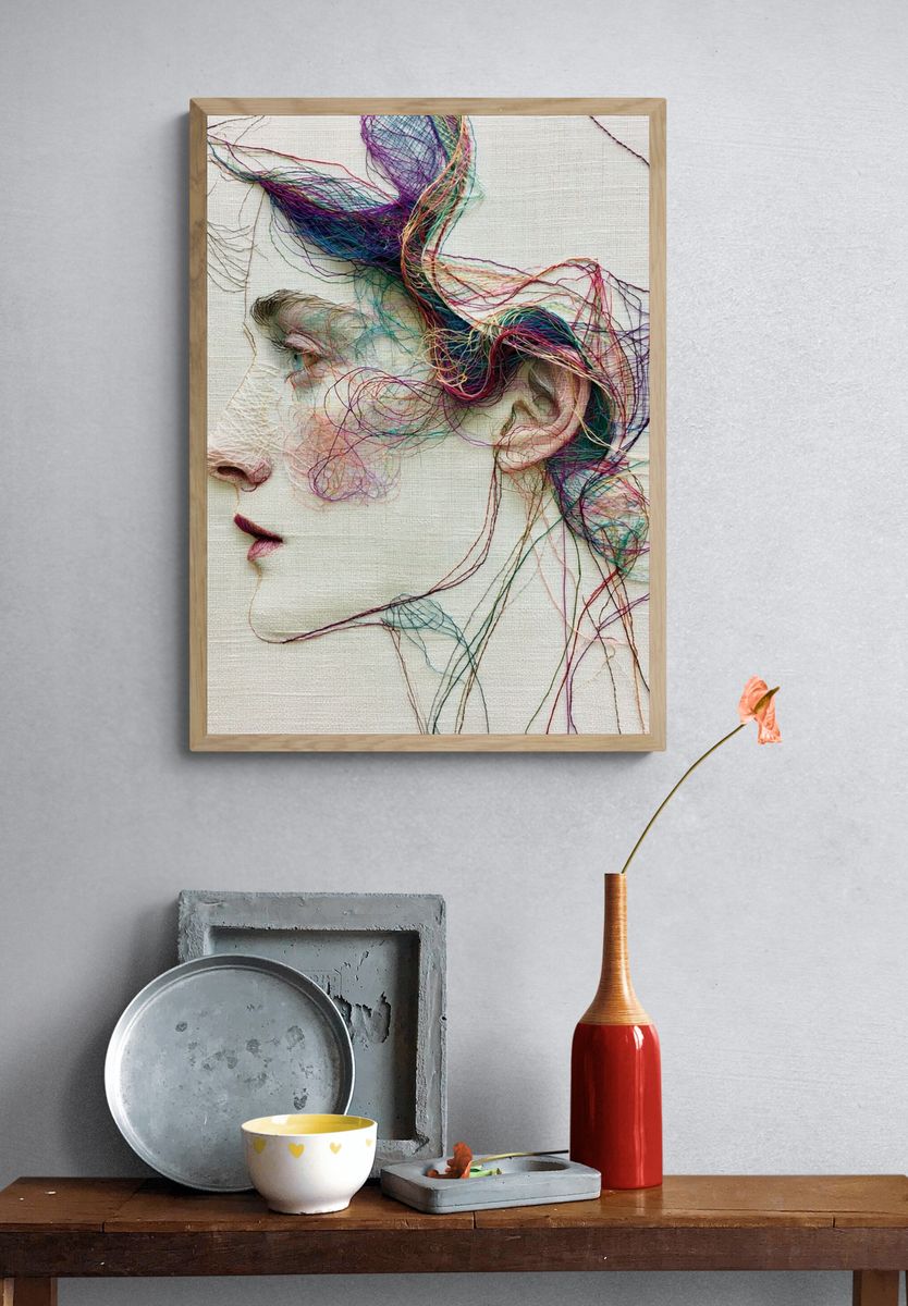 Thread Portrait Fine-Art Print. — room view 3