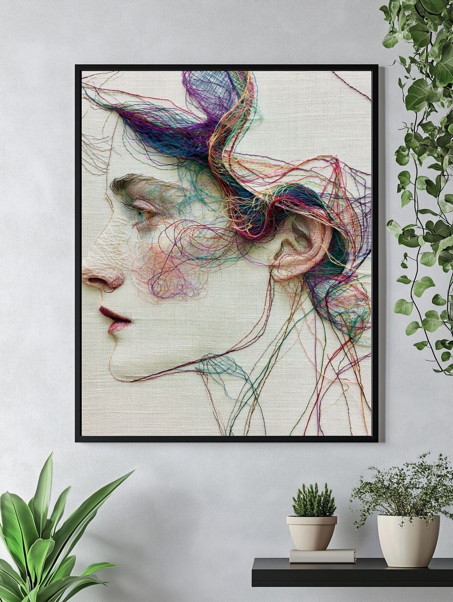 Thread Portrait Fine-Art Print. — room view 4