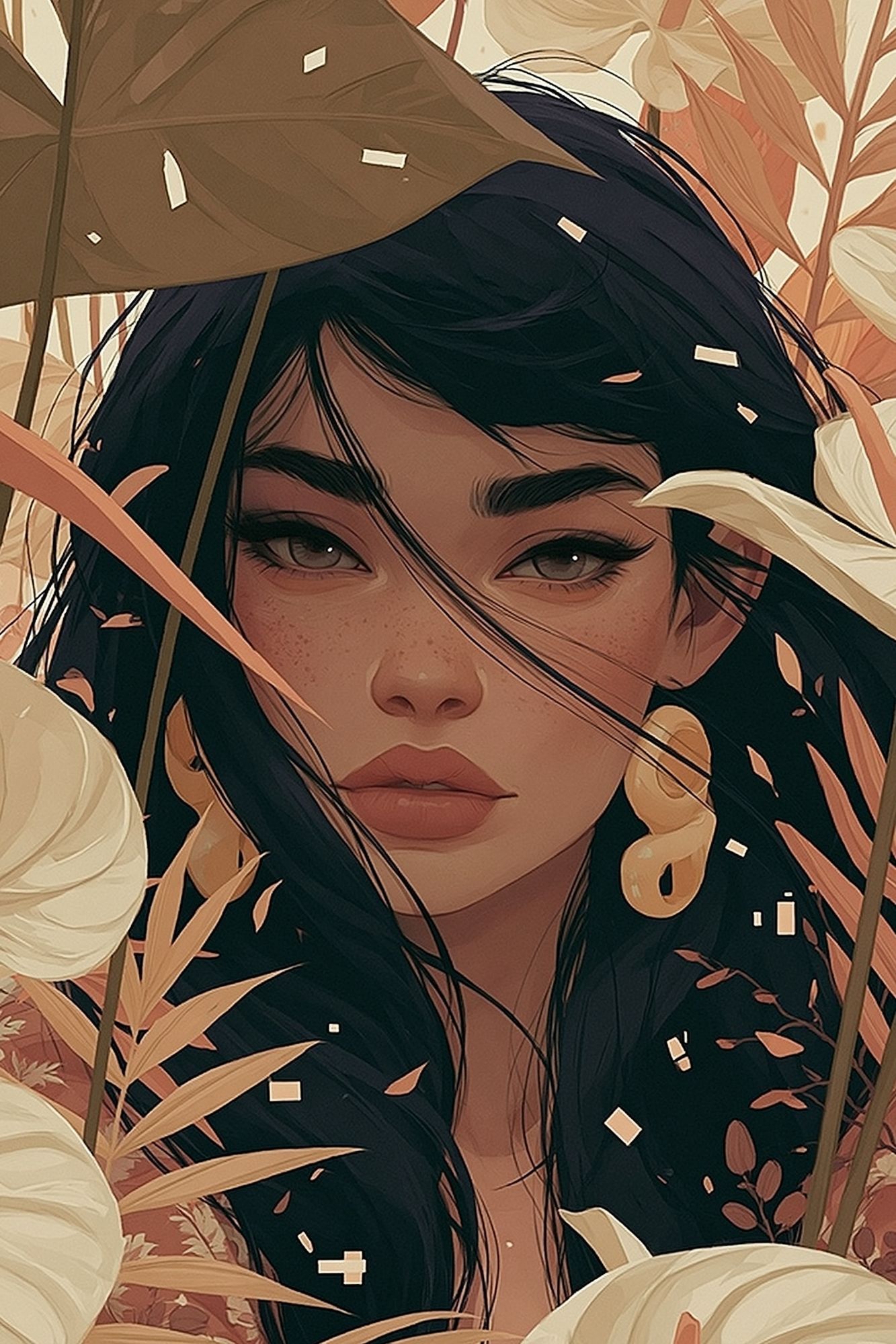 Botanical Portrait Illustration Poster. poster detail