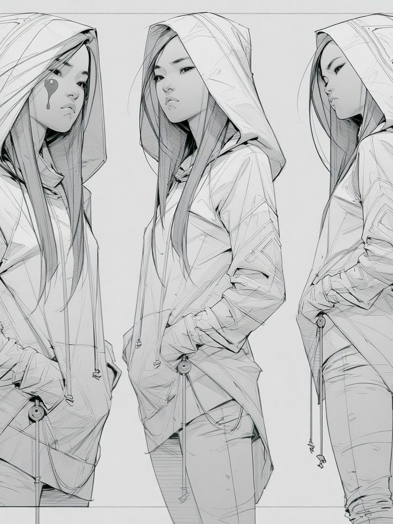 Hooded Fashion Figure Illustration Poster. poster detail