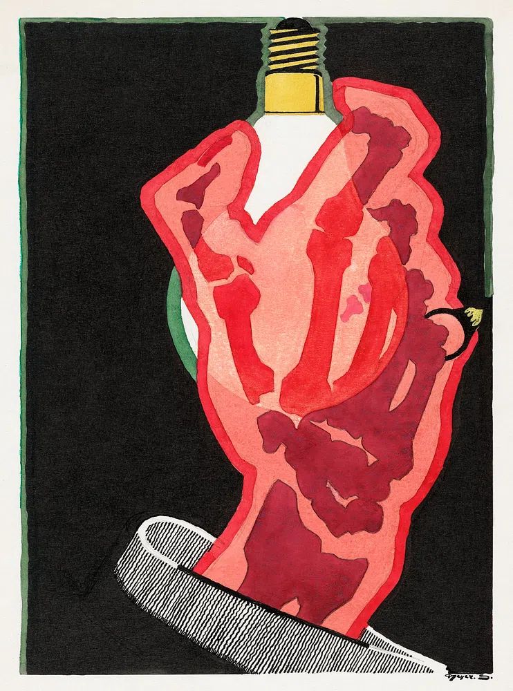 Advertising design Lamps (1906–1945) print. poster detail