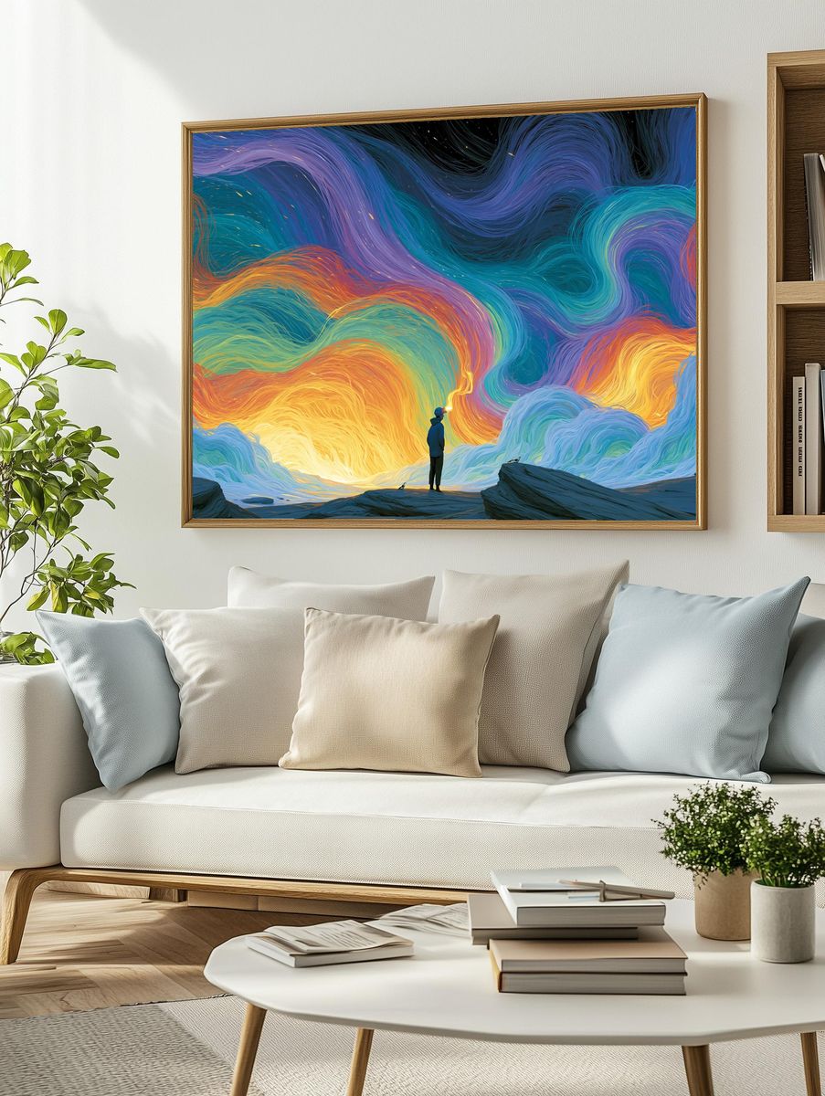 Cosmic Aurora Dreamscape Print. — room view 2