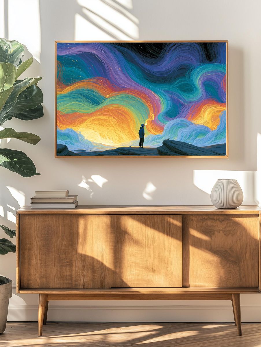 Cosmic Aurora Dreamscape Print. — room view 3