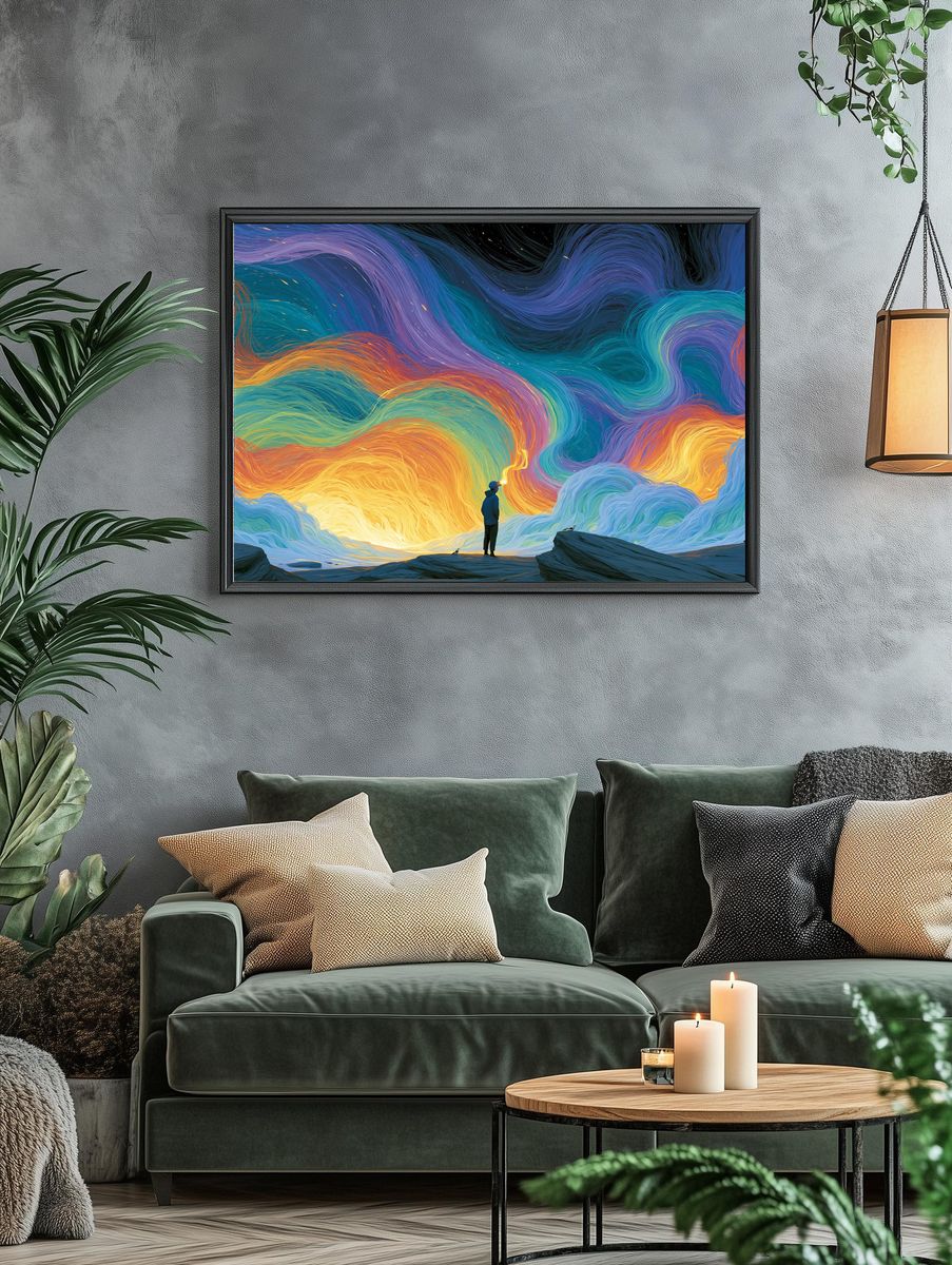 Cosmic Aurora Dreamscape Print. — room view 4