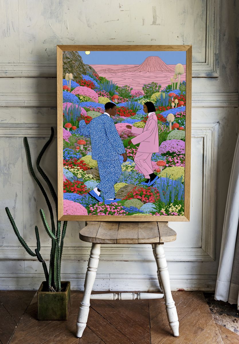 Dream Garden Couple Illustration Poster. room preview