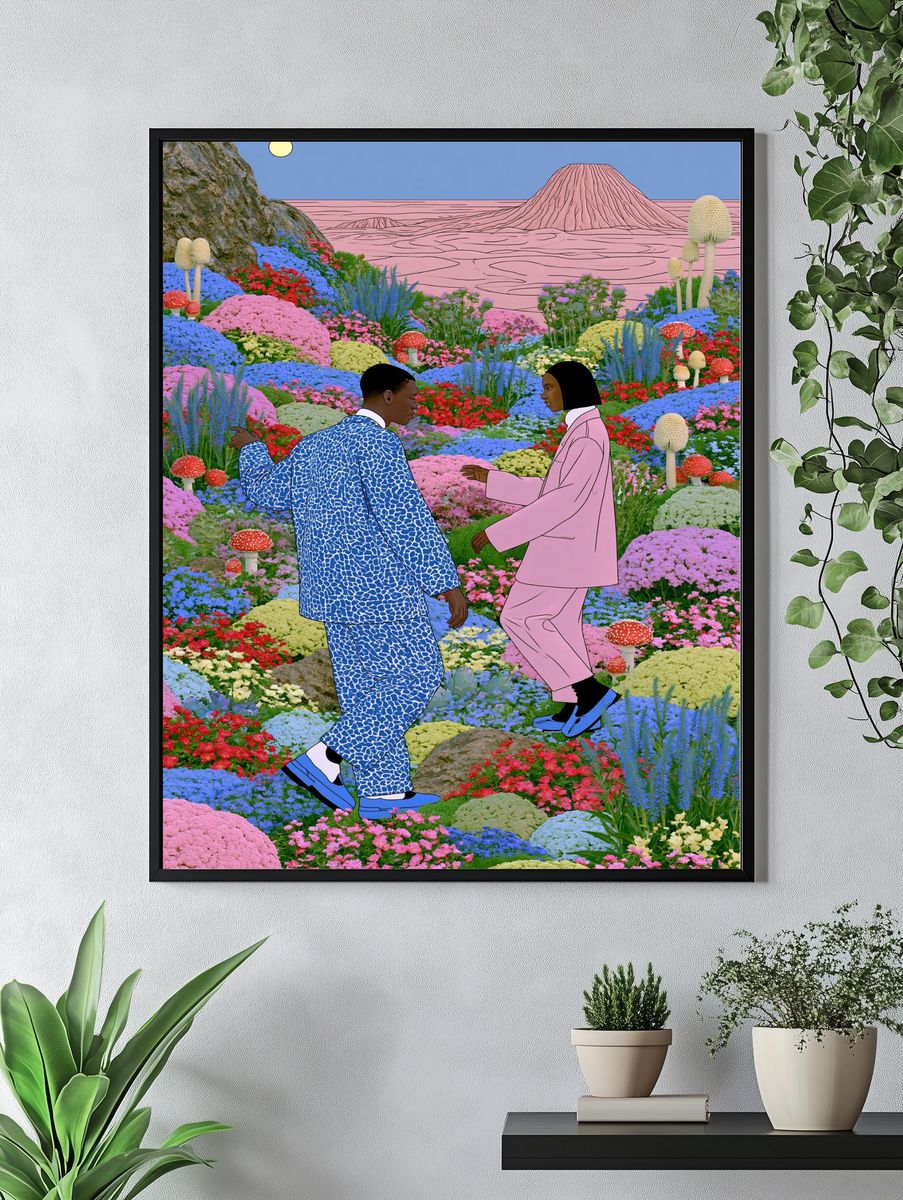 Dream Garden Couple Illustration Poster. — room view 4