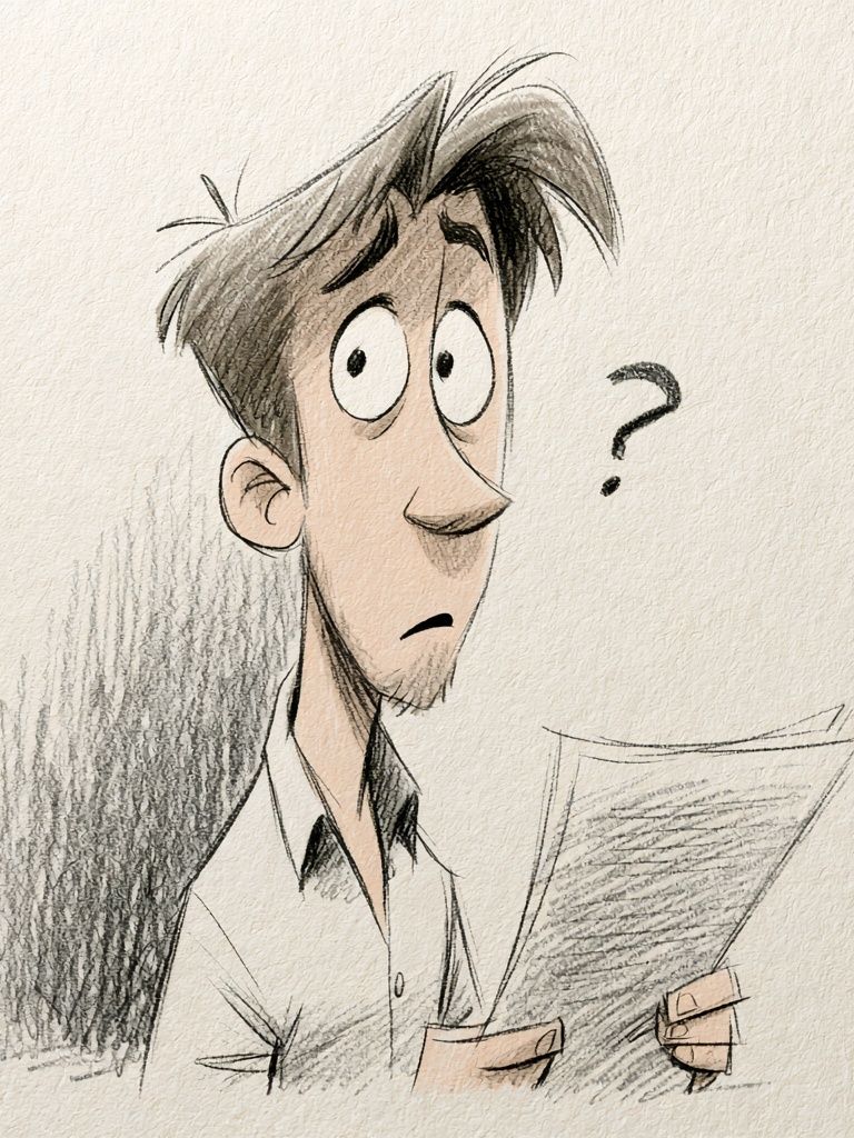Confused Man Sketch Poster. poster — illustration art